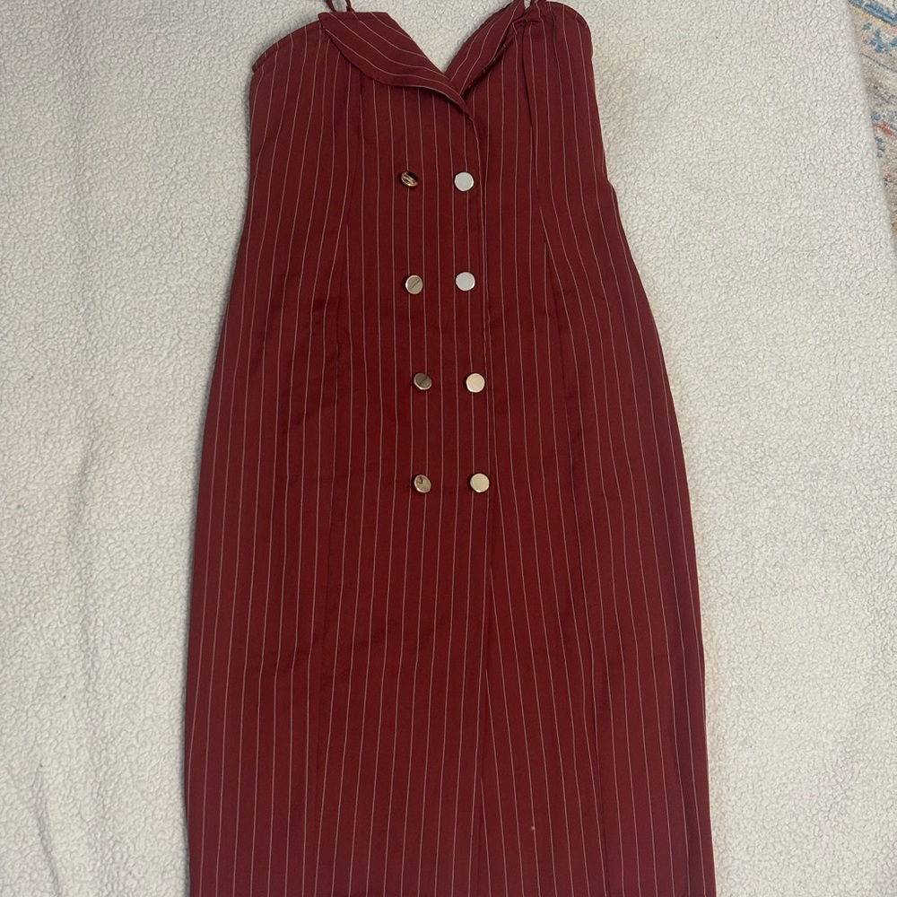 FAVLUX Red Ribbed Sheath Dress Sweetheart Neckline
